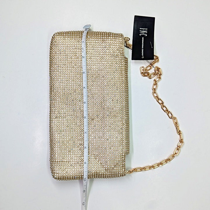 I.N.C. International Concepts Gold Mesh East West Baguette Bag (MSRP $100)