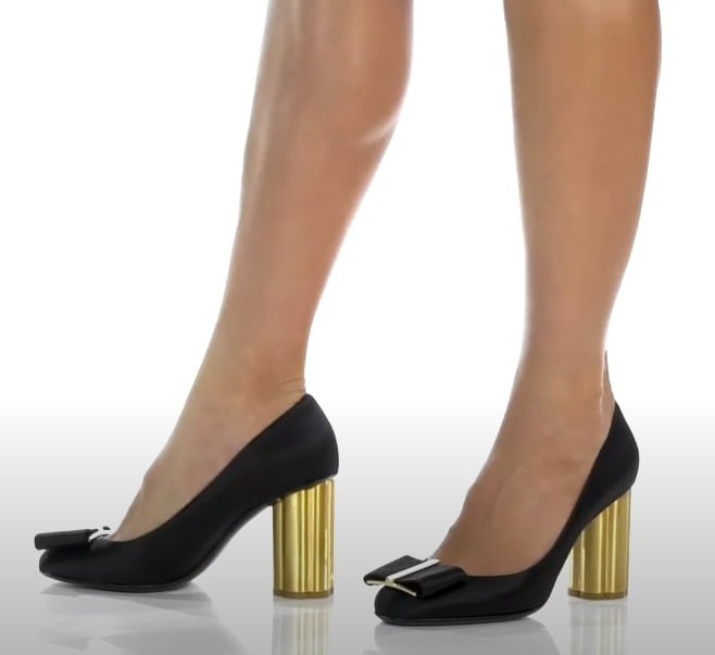 Salvatore Ferragamo Capua 85 Women's Flower Heel Satin Pump Size 7.5 (MSRP $850)
