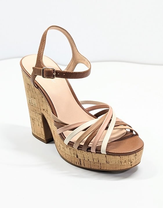 Kate Spade Women's Glow Leather Dressy Platforms Multi Toast Size 10 (MSRP $228)