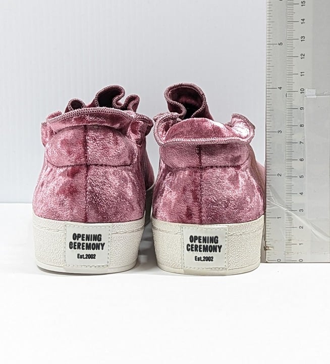 Opening Ceremony Women's Didi Velvet Ruffle Slip-On Sneaker Size 37 (MSRP $225)
