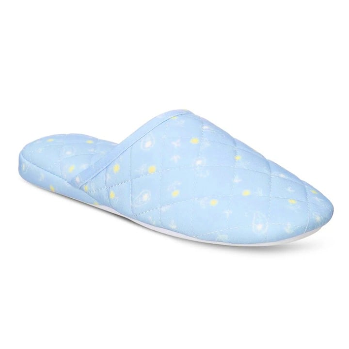 Charter Club Women's Quilted Paisley Floral Clog Slippers Blue Size M (MSRP $35)