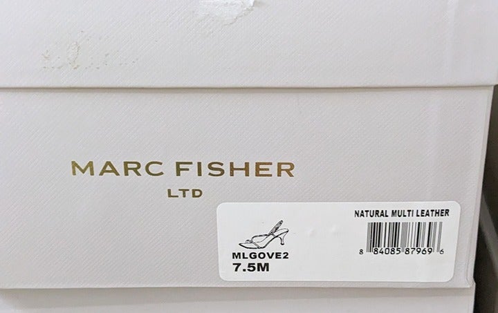 Marc Fisher LTD Women's Gove 2 Leather Snake Print Dress Sandals Size 7.5 M