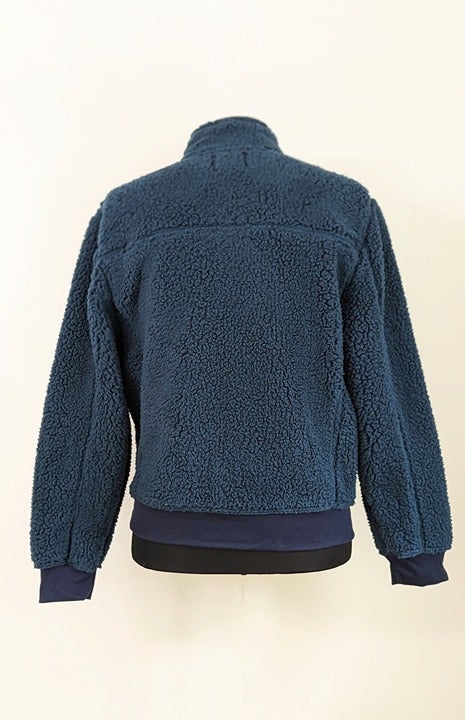 M.Singer Men's Navy Mock Neck 1/4 Placket Fleece Pullover Size L (MSRP $165)