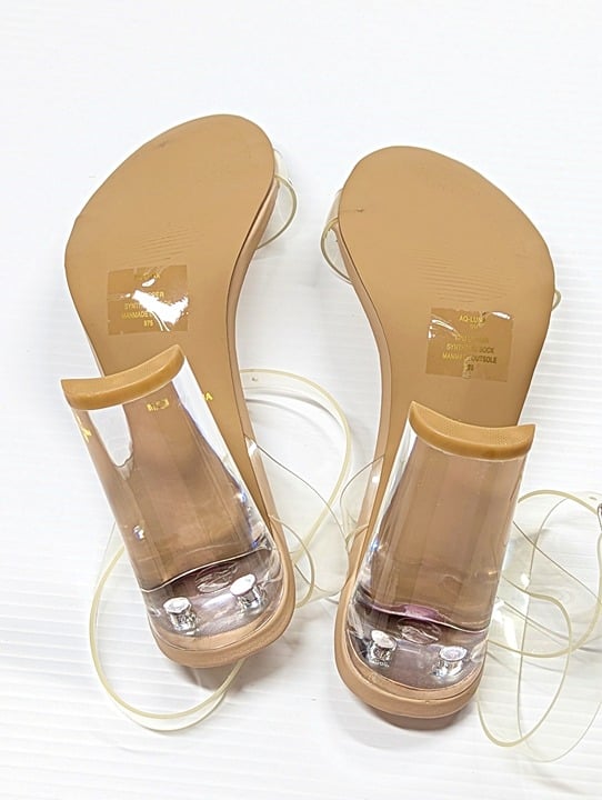 Aqua Women's Luna Clear High-Heel Sandals Size 9 M (MSRP $129)