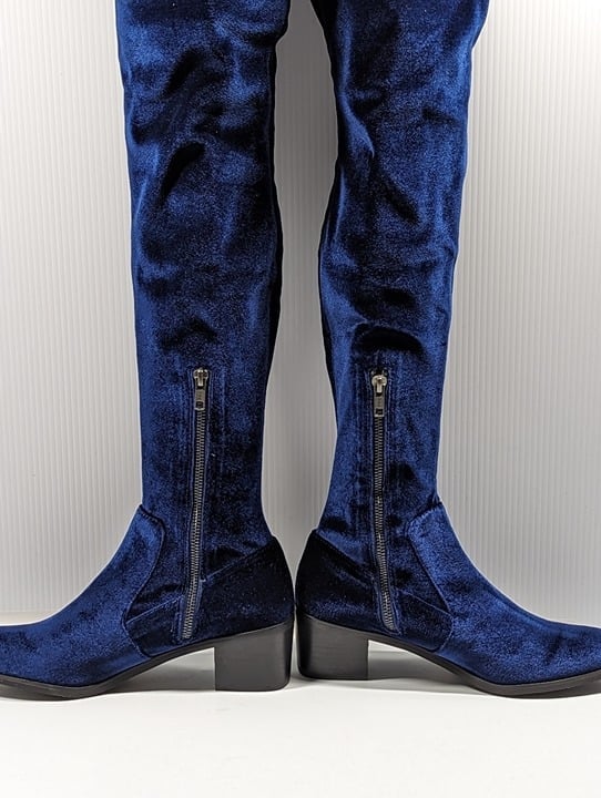 Sol Sana Women's Bianca Over-the-knee Boots Navy Velvet Size 39 EU (MSRP $180)