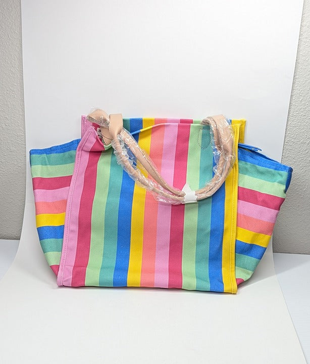 On 34th Cynthiah Extra Large Canvas Shoulder Tote Bag Stripe (MSRP $90)
