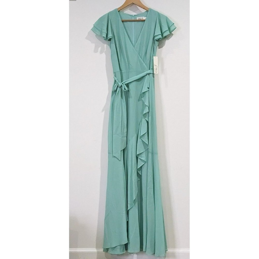 Eliza J Faux-Wrap Ruffled Maxi Dress Size 4 (MSRP $168)