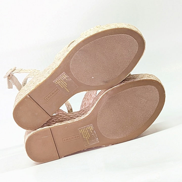 Steven New York Ramey Espadrille Platform Wedge Raffia Sandal Size 7 (MSRP $130)