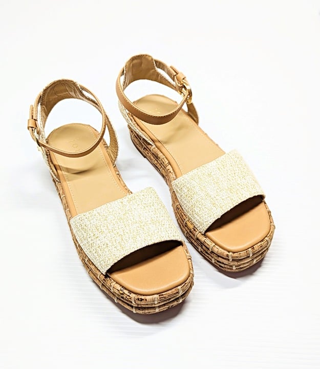 Joie Romanna Women's Ankle Strap Platform Sandals Natural Size 9 M (MSRP $228)