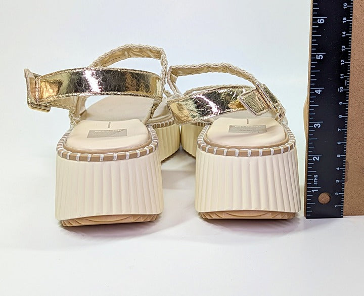 Dolce Vita Daiya Women's Metallic Platinum Platform Sandal Size 9.5 (MSRP $130)