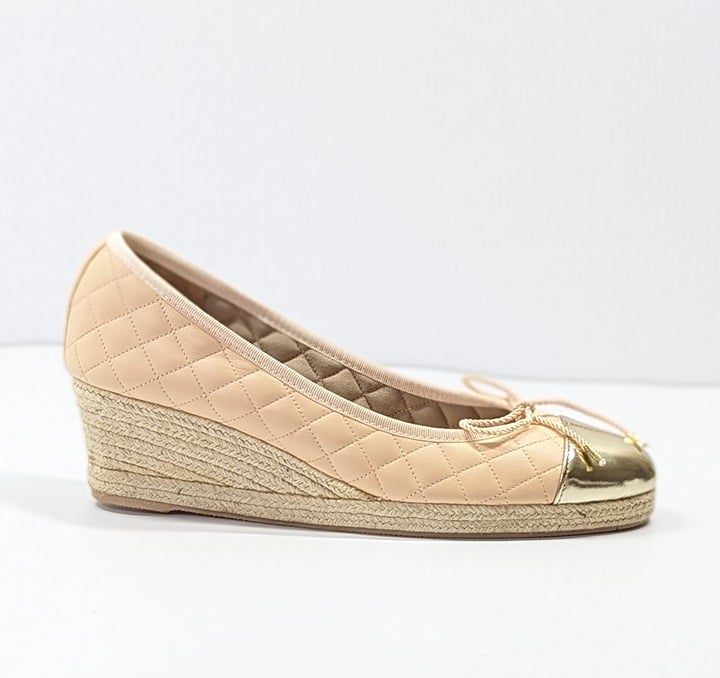 Paul Mayer Womens Just Orleans Quilted Espadrille Wedge Pumps Size 8.5 MSRP $250
