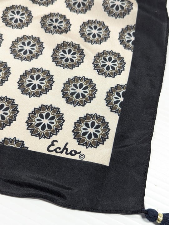 Echo Design Women's Foulard Patch 42" Tassel Square Scarf (MSRP $99)