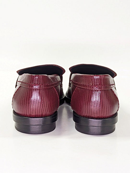 Alexander McQueen Men’s Jupiter Leather Moccasins Burgundy Size 45 (MSRP $990)