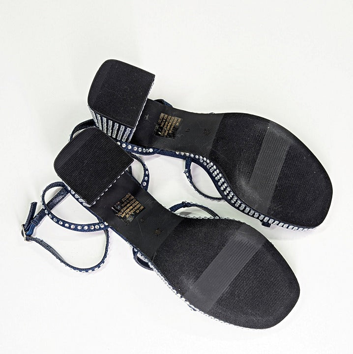 BCBGeneration Lissena-2 Women's Rhinestones Platform Sandals Size 9 MSRP $109