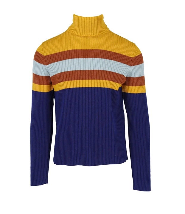 Gucci Men's Wool Multi Striped Turtleneck Sweater Size XL (MSRP $980)