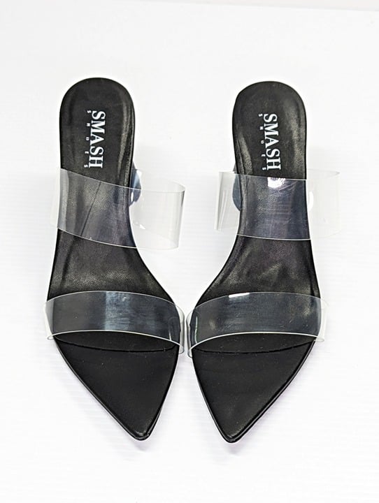 Smash Waze Women's Pointed Toe Slip On Block Heels Black Size 10 (MSRP $140)