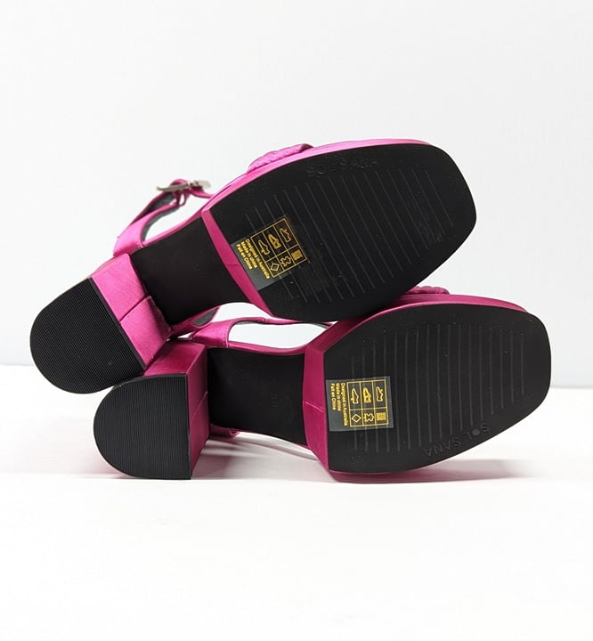 Sol Sana Women's Cathy Pink Satin Platform Sandals Size 38 EU (MSRP $165)
