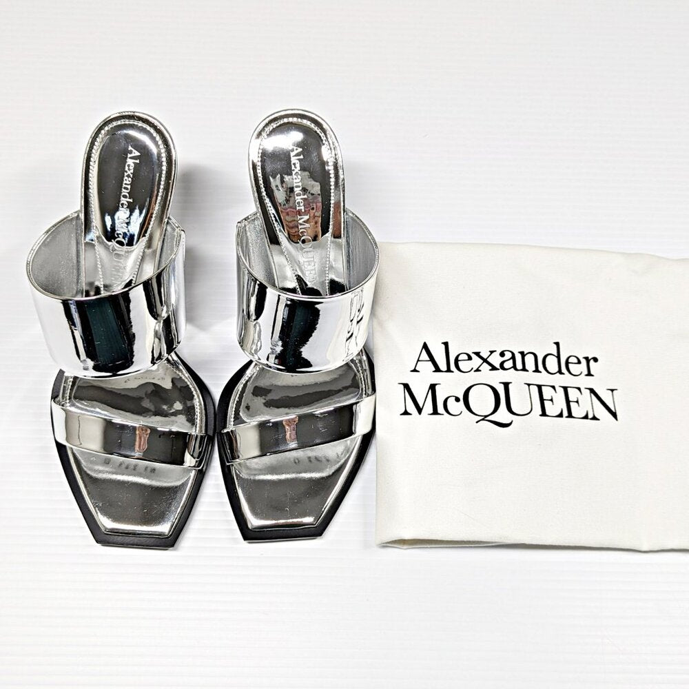 Alexander McQueen Women's Shard Wedge Heel Slide Sandals Size 37 IT (MSRP $1490)