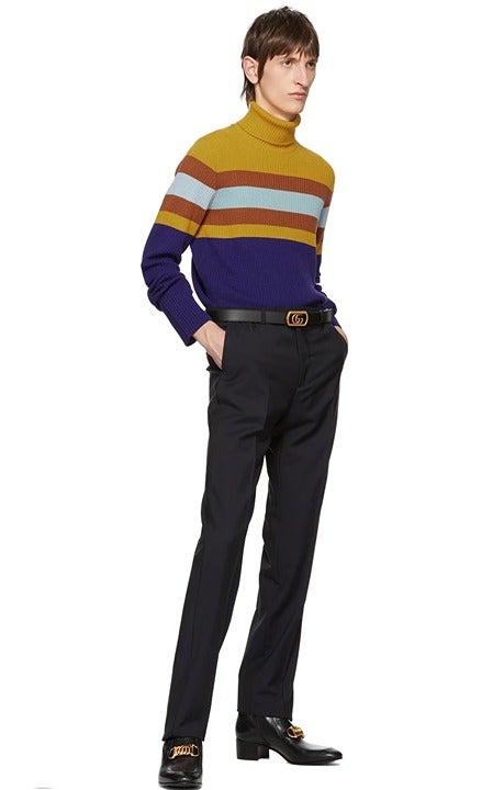 Gucci Men's Wool Multi Striped Turtleneck Sweater Size XL (MSRP $980)