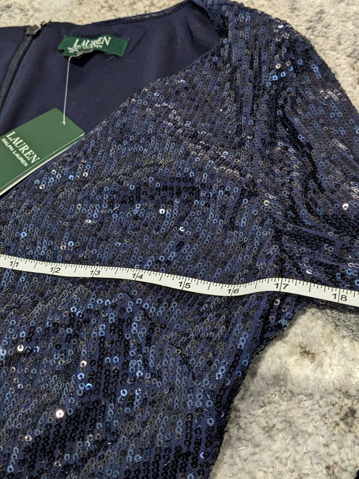 Lauren Ralph Lauren Women's Dress Sparkling Midnight Blue Size 6 MSRP $265