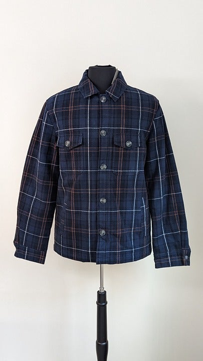 Slate & Stone Men's Blue Plaid Flannel Shirt Jacket Size M (MSRP $398)