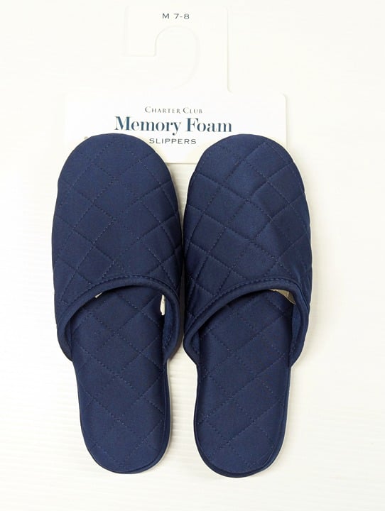 Charter Club Women's Quilted Slippers Indigo Sea Size M (7-8) MSRP $35