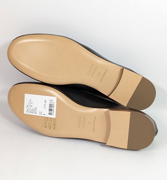 Mansur Gavriel Women's Dream Black Leather Ballerina Flats Size 37 (MSRP $395)