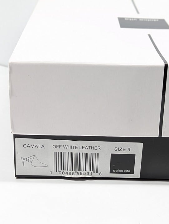 Dolce Vita Women's Camala White Leather High-Heel Mules Size 9 (MSRP $150)