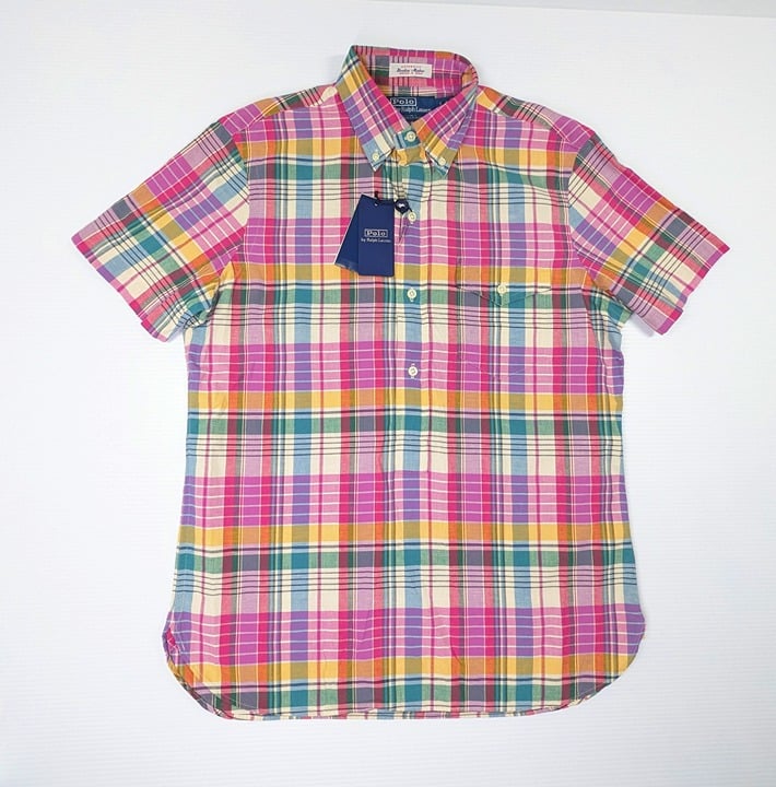 Polo Ralph Lauren Men's Classic Fit Madras Poplin Popover Shirt Size L MSRP $148