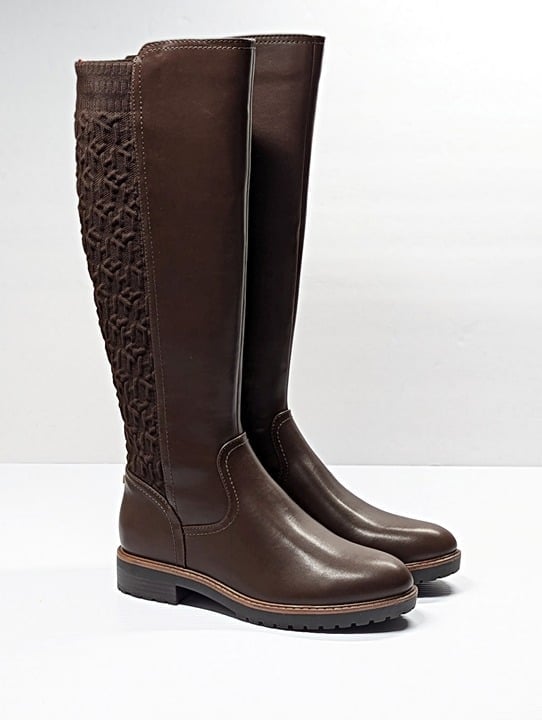 Tommy Hilfiger Women's Famian Riding Boots Dark Brown Size 7 M (MSRP $169)