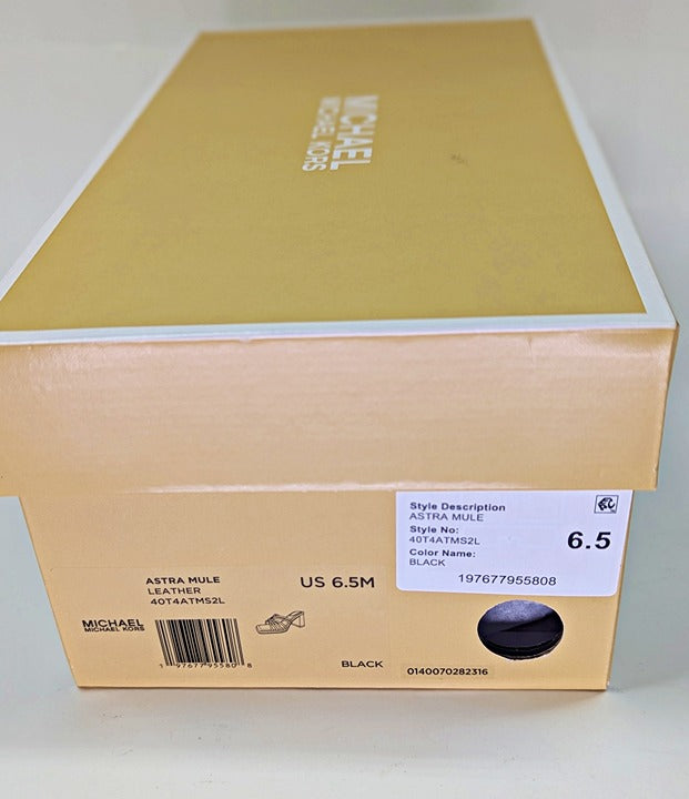 Michael Kors Women's Astra Black Leather Strappy Sandals Size 6.5 (MSRP $145)