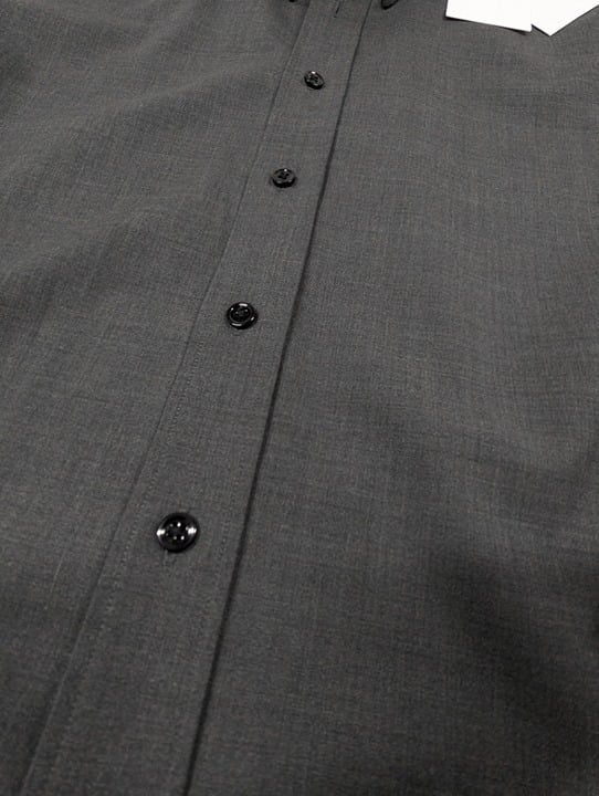 Theory Men's Hugh Shirt in Virgin Wool Medium Charcoal Size S (MSRP $295)