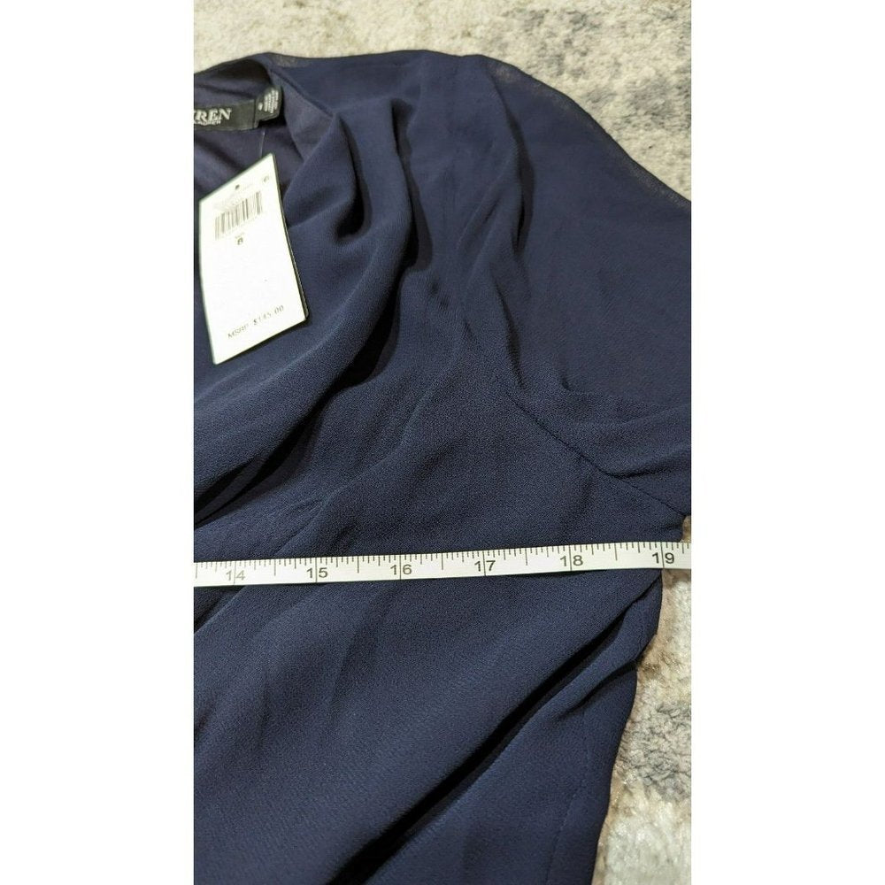 Lauren Ralph Lauren Women's Twist Front in navy Dress Size 8 (MSRP $145)