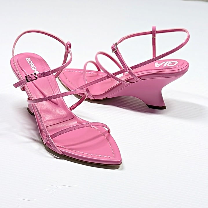 Gia Borghini Women's Gia 26 Strappy Wedge Sandals Pink Size 39 IT (MSRP $510)