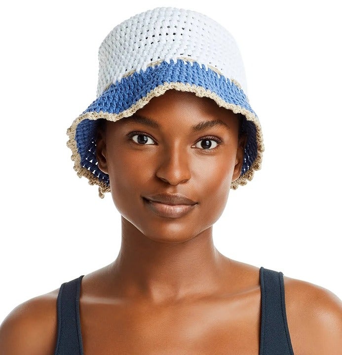Carolyn Rowan Women's Accessories Crochet Cotton Bucket Hat (MSRP $175)