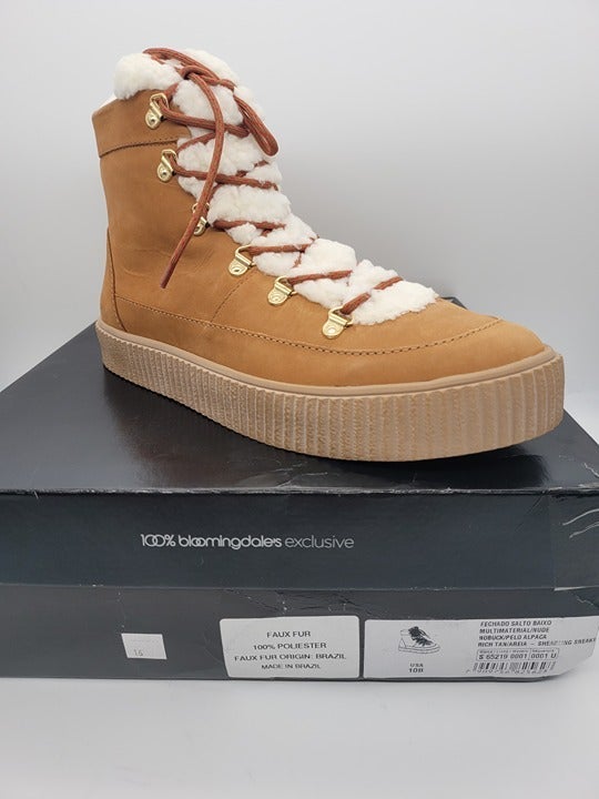 Aqua Shearling Women's Faux Nubuck Cold Weather Fashion Sneakers Size 10