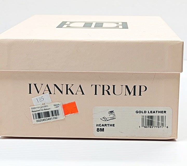 Ivanka Trump Women's Carthe Metallic Leather Ankle Tie Sandals Size 8 MSRP $120