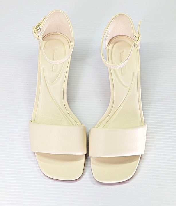 Vince Women's Pepa Ankle Strap Mid Heel Sandals Marble Cream Size 9.5 MSRP $295