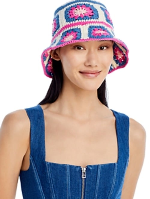 Jocelyn Women's The Tulum Crochet Hat Pink Multi O/S (MSRP $75)