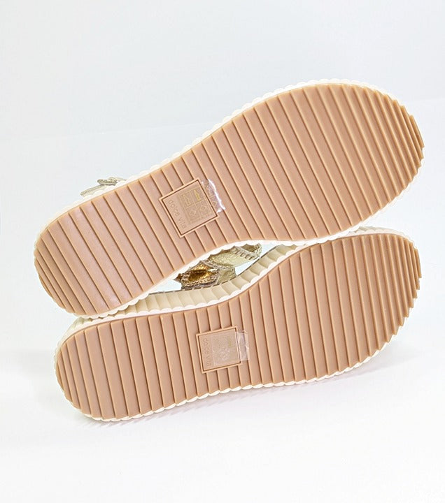 Dolce Vita Daiya Women's Metallic Platinum Platform Sandal Size 9.5 (MSRP $130)