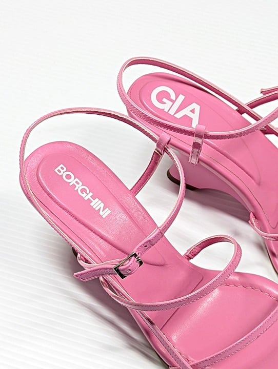 Gia Borghini Women's Gia 26 Strappy Wedge Sandals Pink Size 39 IT (MSRP $510)