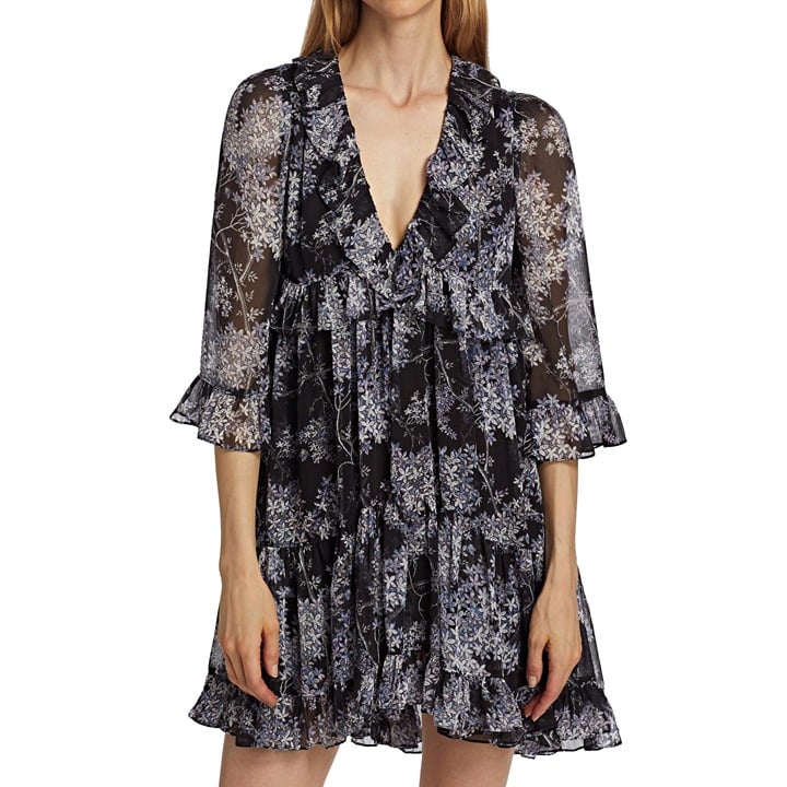 Cinq à Sept Emori Women's Floral Ruffle Minidress Size 0 (MSRP $395)