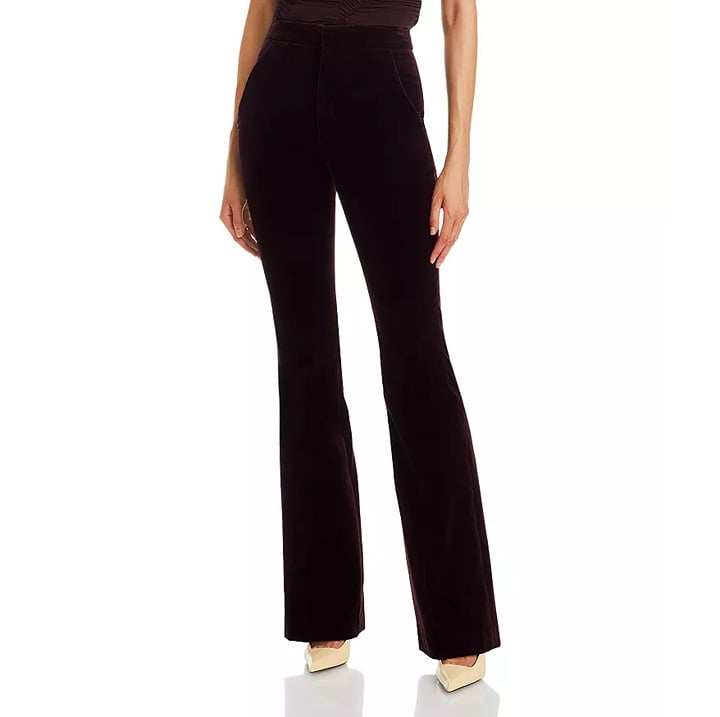 A.L.C. Sophie II Women's Velvet Flare Pants Chocolate Plum Size 8 (MSRP $450)