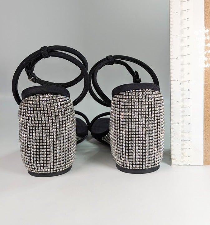 Alexander Wang Women's Dahlia Crystal Embellished Wedge Sandal Size 38 MSRP $850