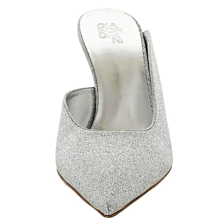Gia Borghini Women's Abella Glitter Pointed Toe Heel Mules Size 37 IT MSRP $550