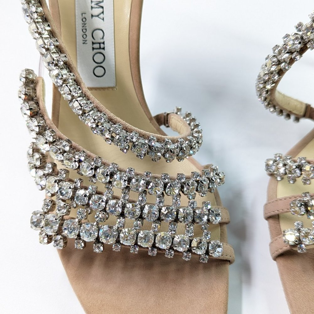 Jimmy Choo Women's Josefine 100 Crystal Heel Sandal Size 36 MSRP $2,195 **READ**