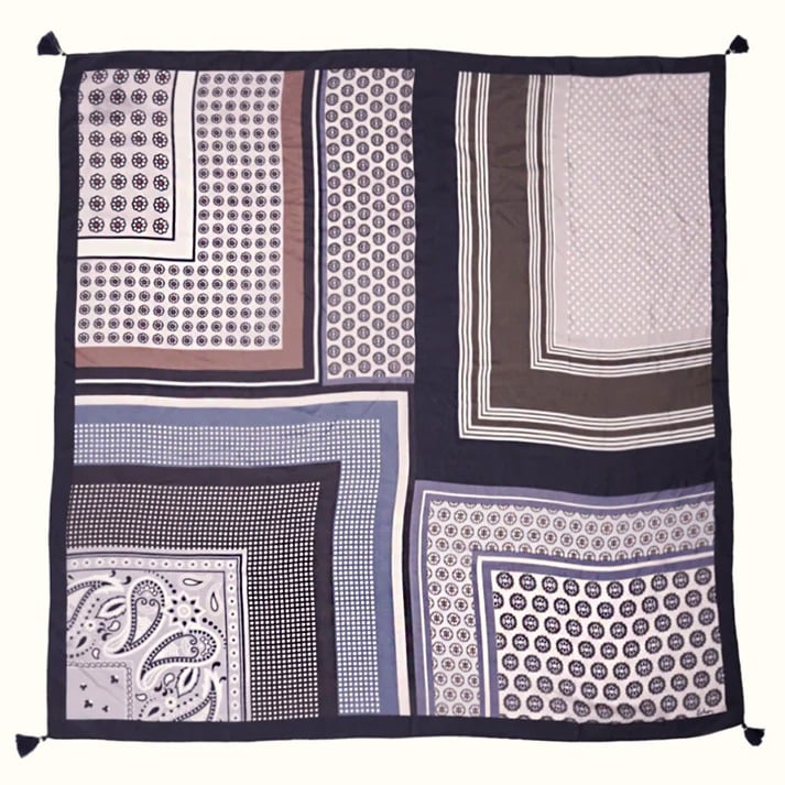 Echo Design Women's Foulard Patch 42" Tassel Square Scarf (MSRP $99)