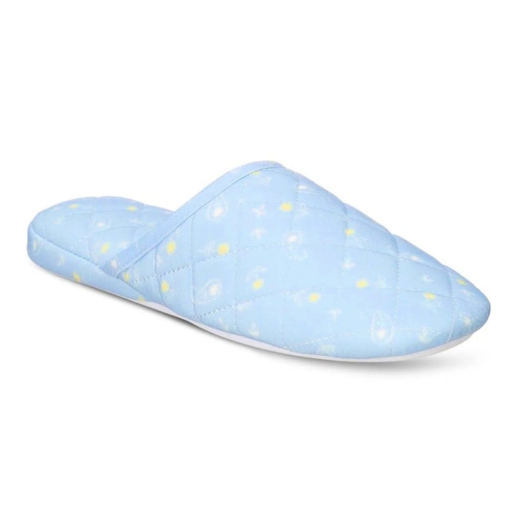 Charter Club Women's Quilted Paisley Floral Clog Slippers Blue Size S (MSRP $35)