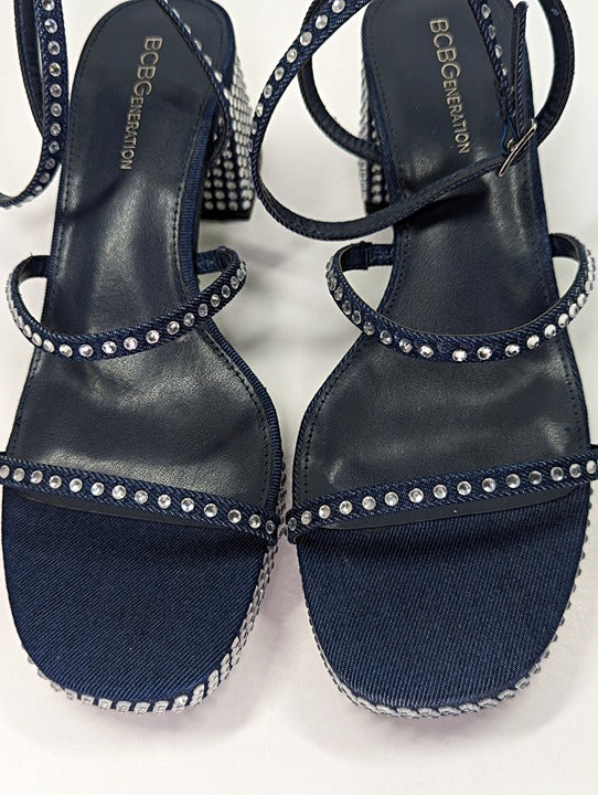 BCBGeneration Lissena-2 Women's Rhinestones Platform Sandal Size 8.5 MSRP $109