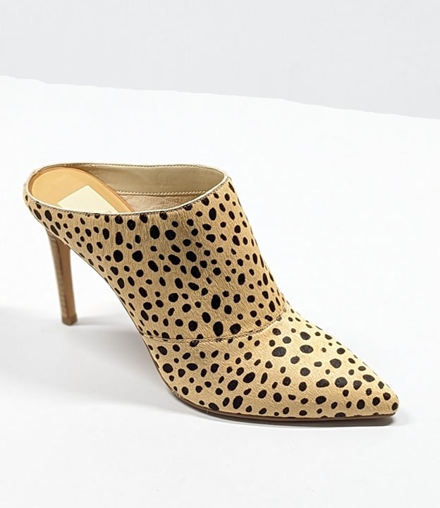 Dolce Vita Women's Cinda High-Heeled Leopard Calf Hair Mules Size 10 (MSRP $198)